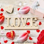 feliz día de San Valentín con decoración